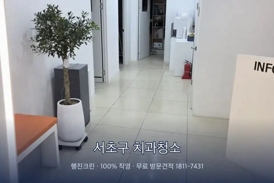 서초구 치과청소 병원 로비 바닥 광택 작업